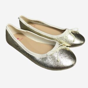 Crewcuts NWOT Girls' metallic gold ballet flats school formal preppy casual 1